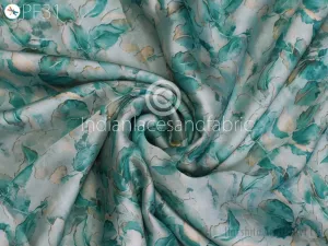Printed fabric By Yard Indian Satin Georgette Flowy Floral Fabric Soft Summer Dress Shirt Comfortable Clothing Party Costumes Drapery Sewing