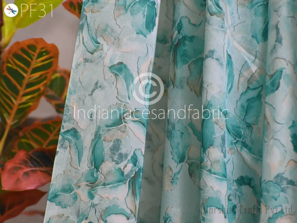 Printed fabric By Yard Indian Satin Georgette Flowy Floral Fabric Soft Summer Dress Shirt Comfortable Clothing Party Costumes Drapery Sewing