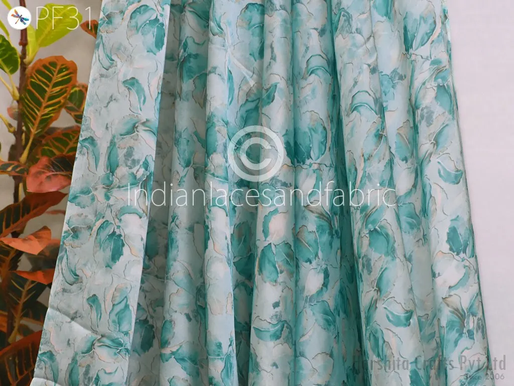 Printed fabric By Yard Indian Satin Georgette Flowy Floral Fabric Soft Summer Dress Shirt Comfortable Clothing Party Costumes Drapery Sewing
