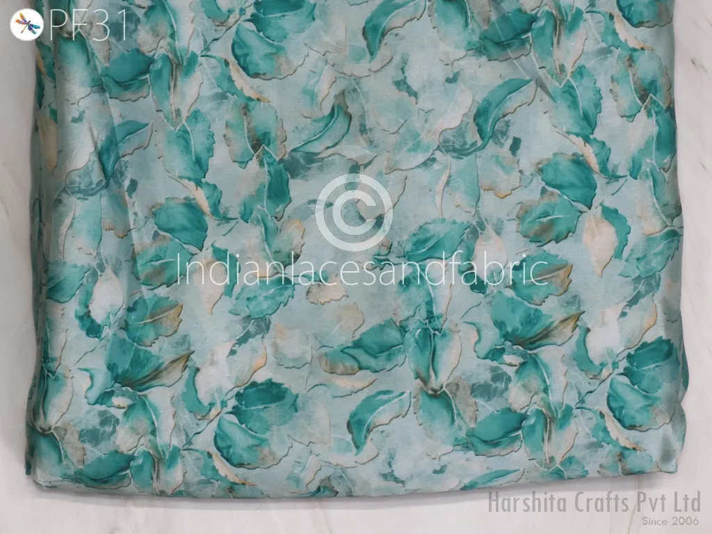Printed fabric By Yard Indian Satin Georgette Flowy Floral Fabric Soft Summer Dress Shirt Comfortable Clothing Party Costumes Drapery Sewing