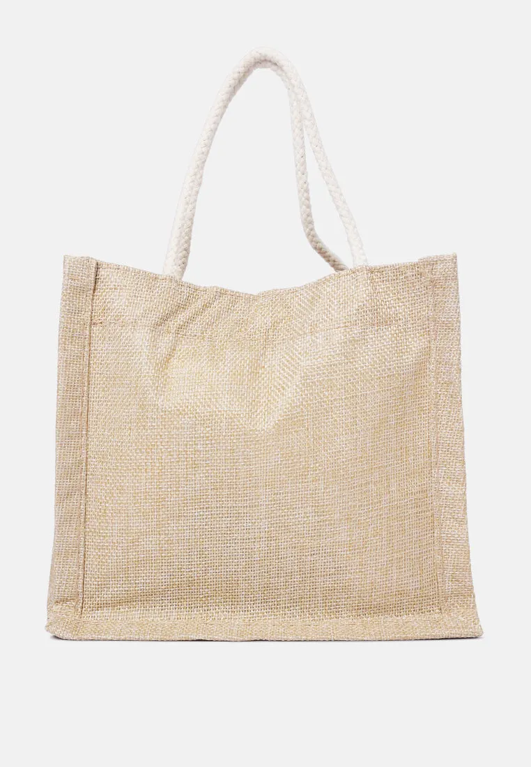 Printed Jute Tote Hand Bags