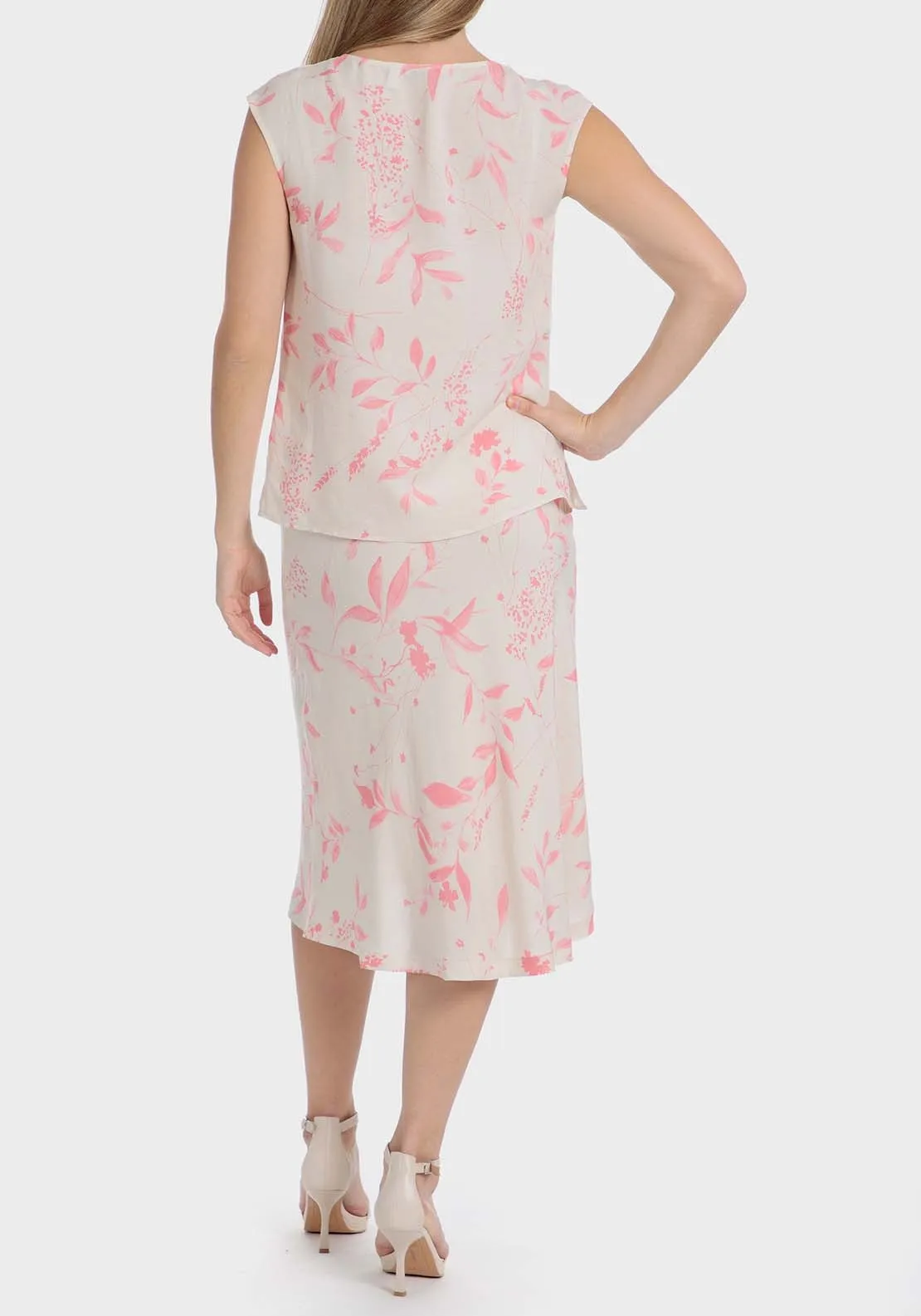 Printed linen top - Pink