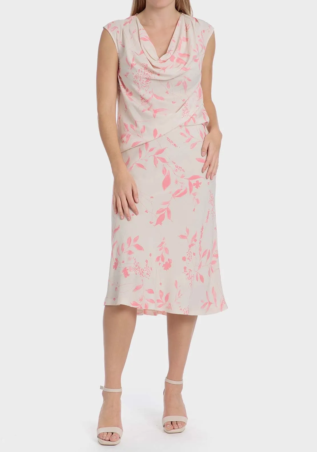 Printed linen top - Pink