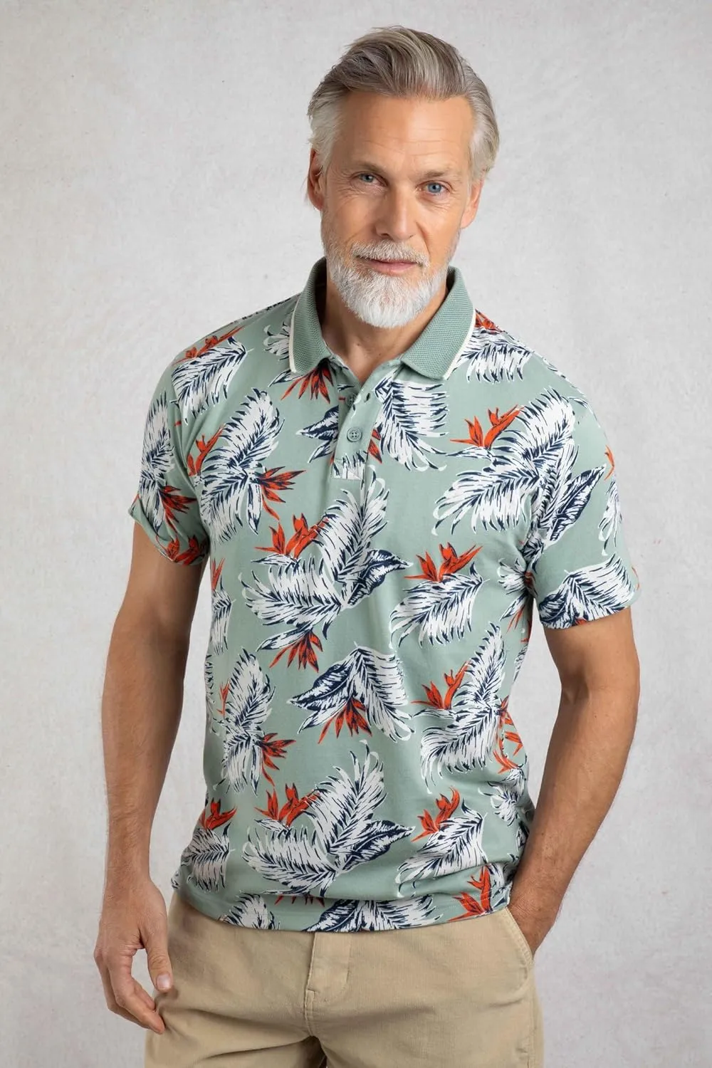 Printed organic cotton polo shirt from Sarat