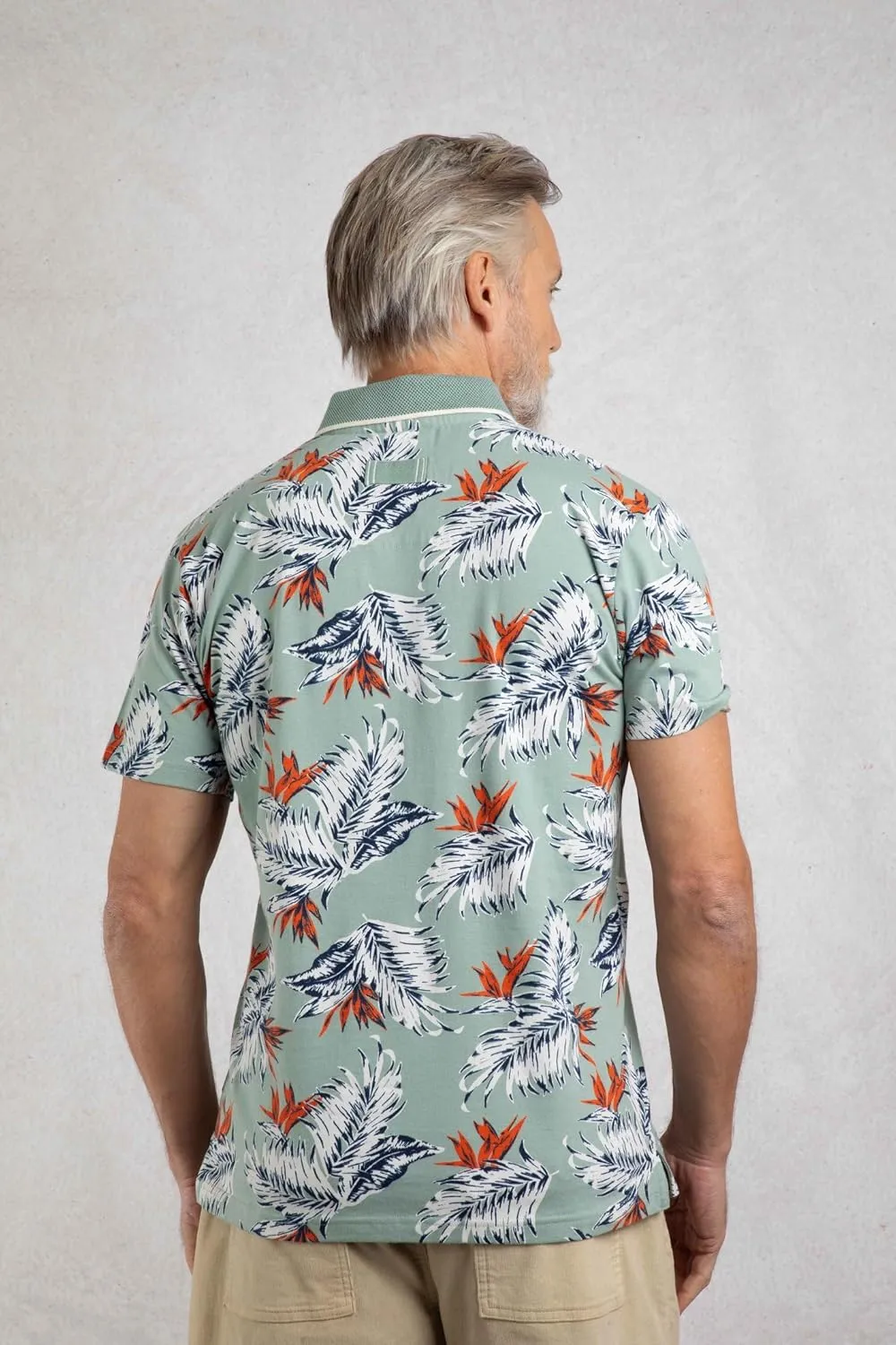Printed organic cotton polo shirt from Sarat
