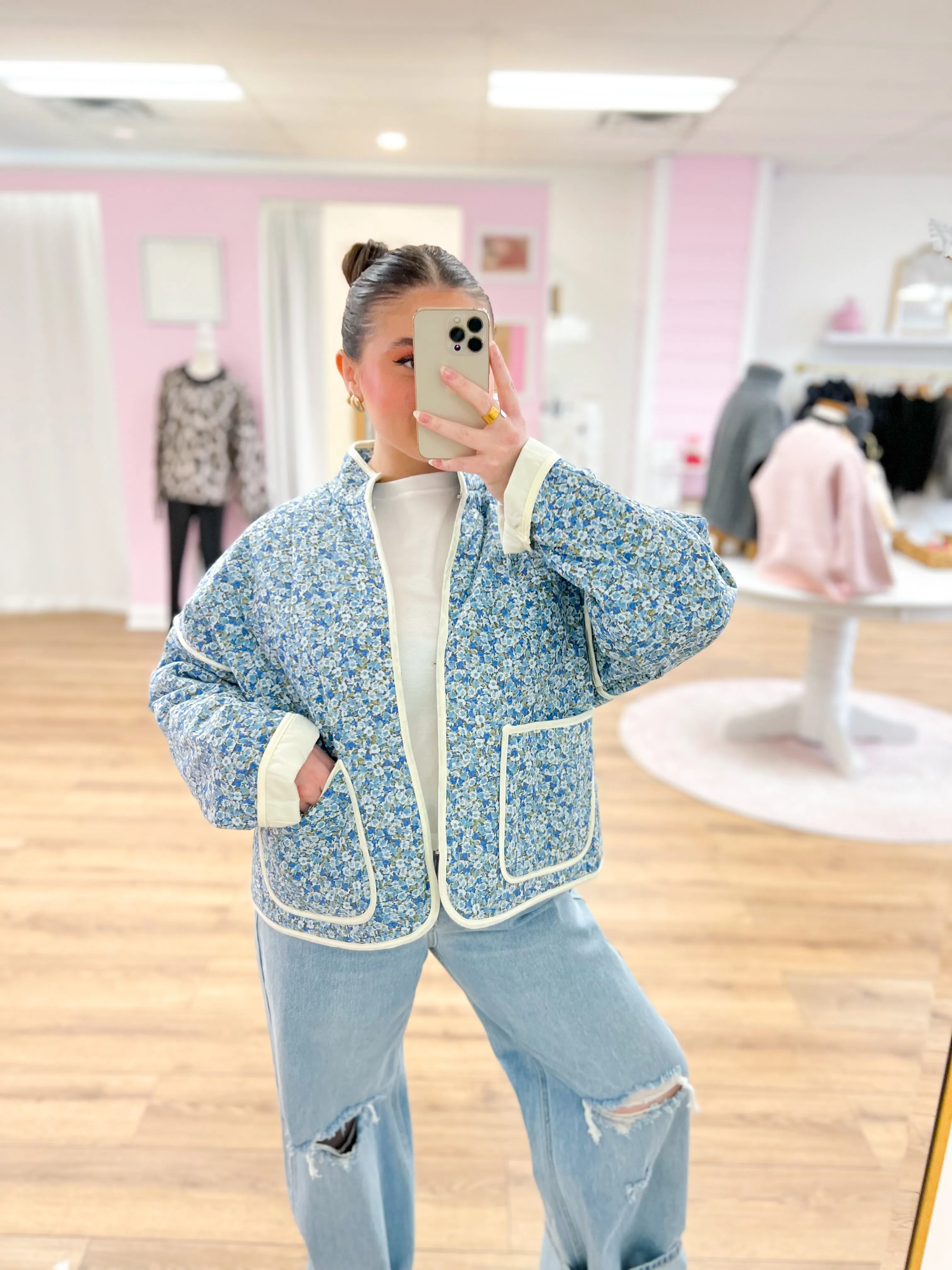 printed quilted jacket