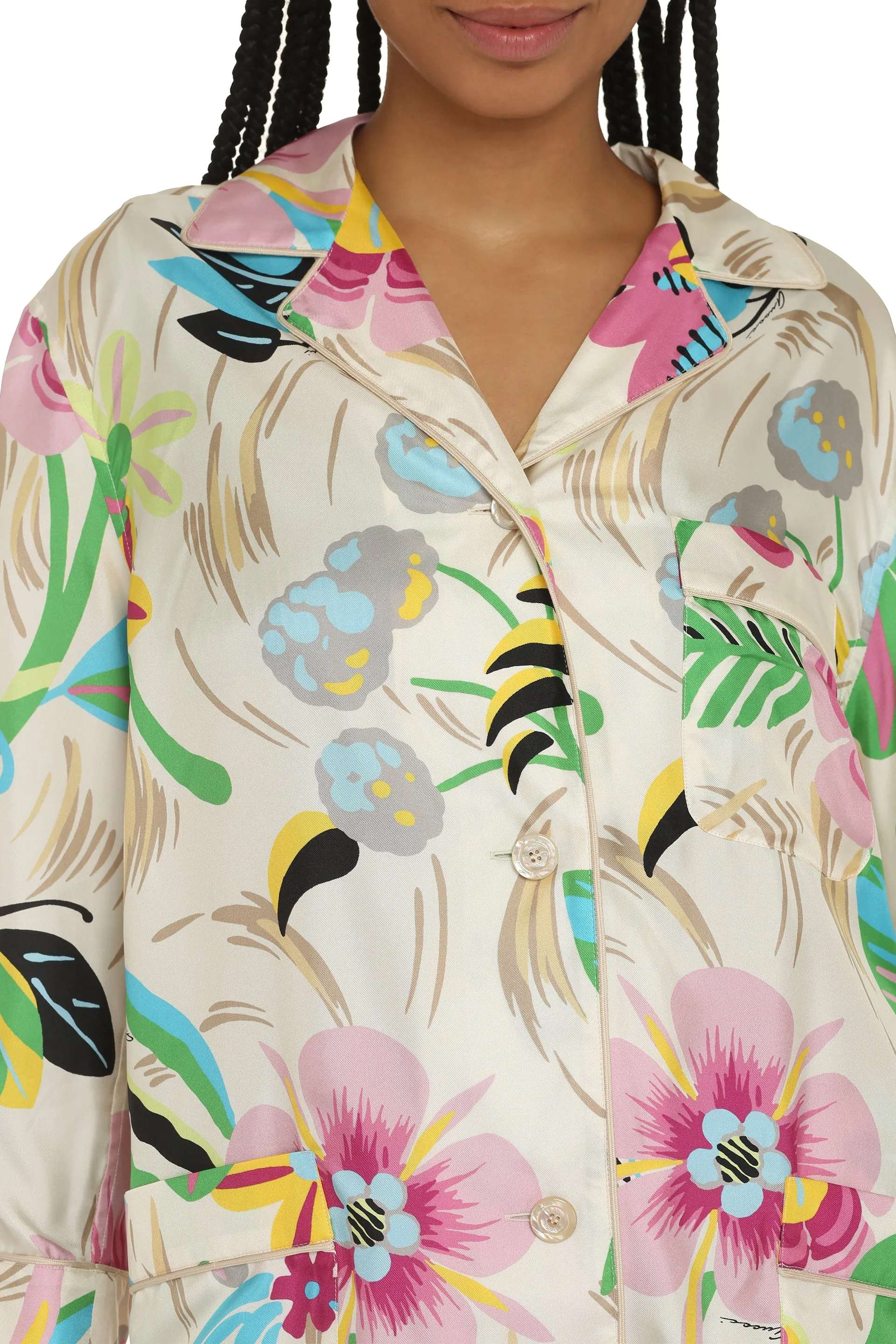 Printed silk shirt