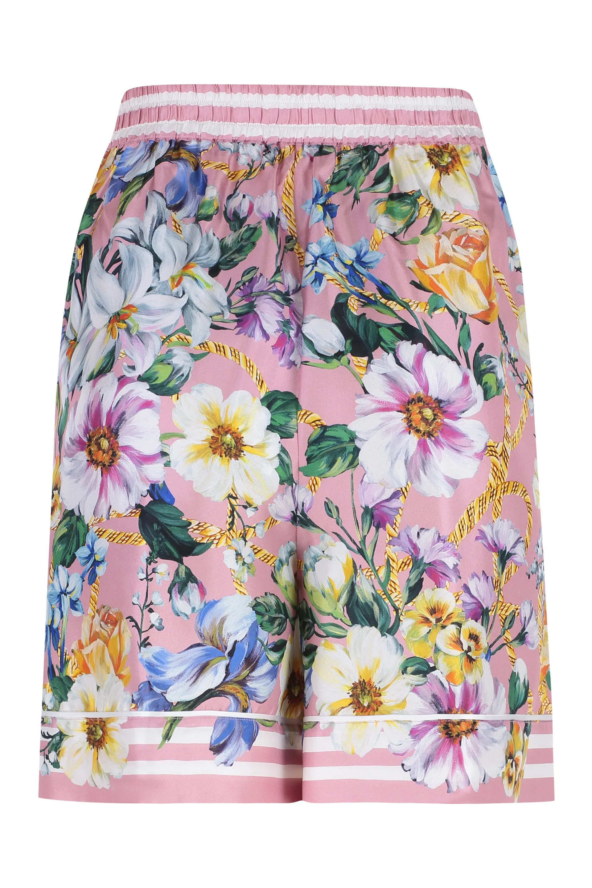 Printed silk shorts