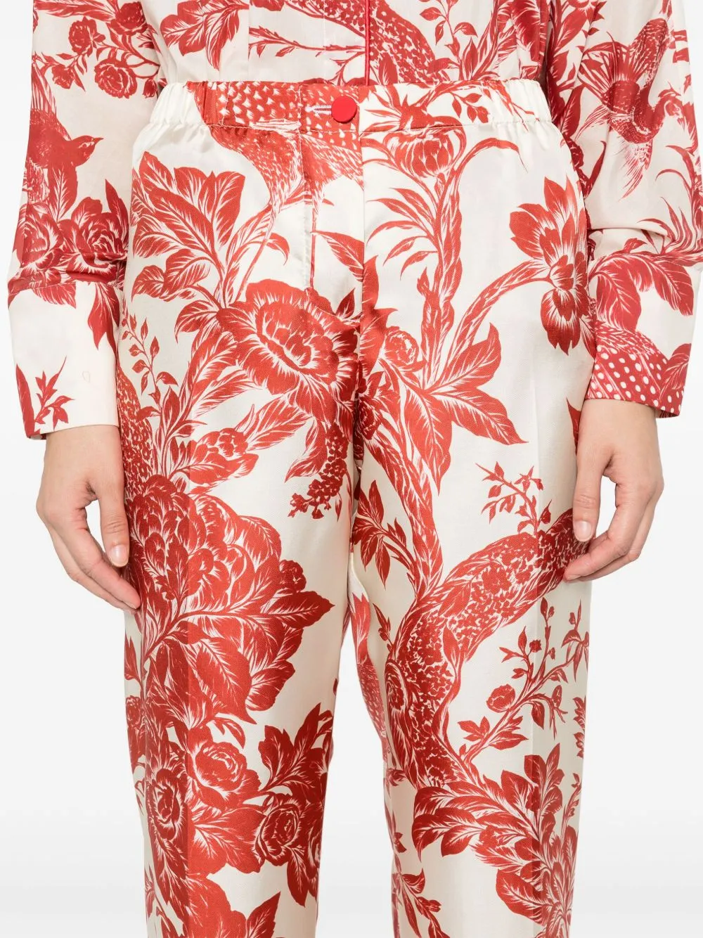 Printed silk trousers