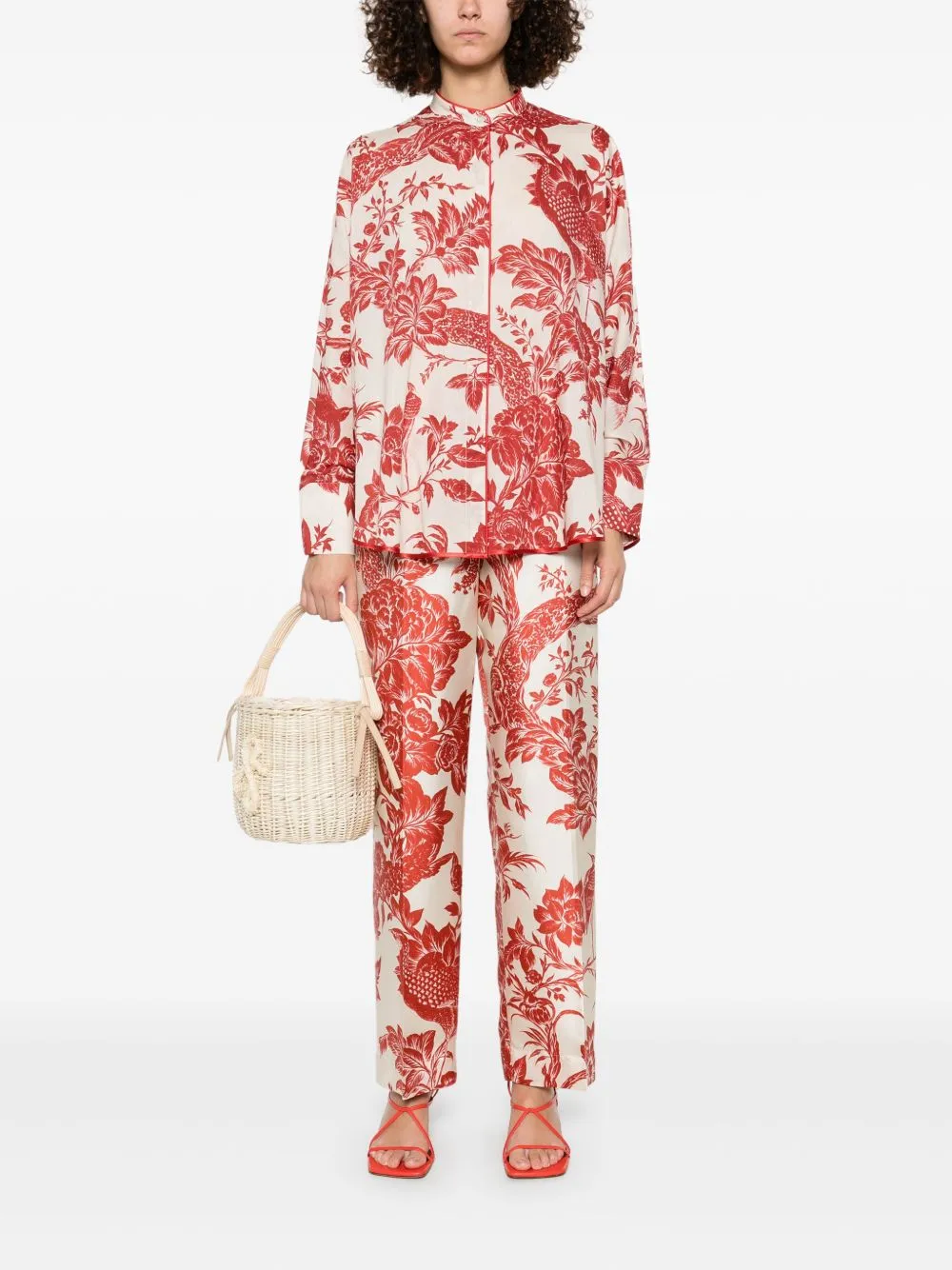 Printed silk trousers