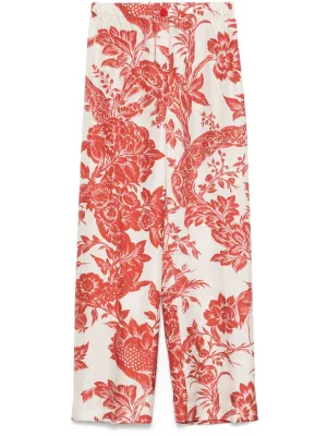 Printed silk trousers