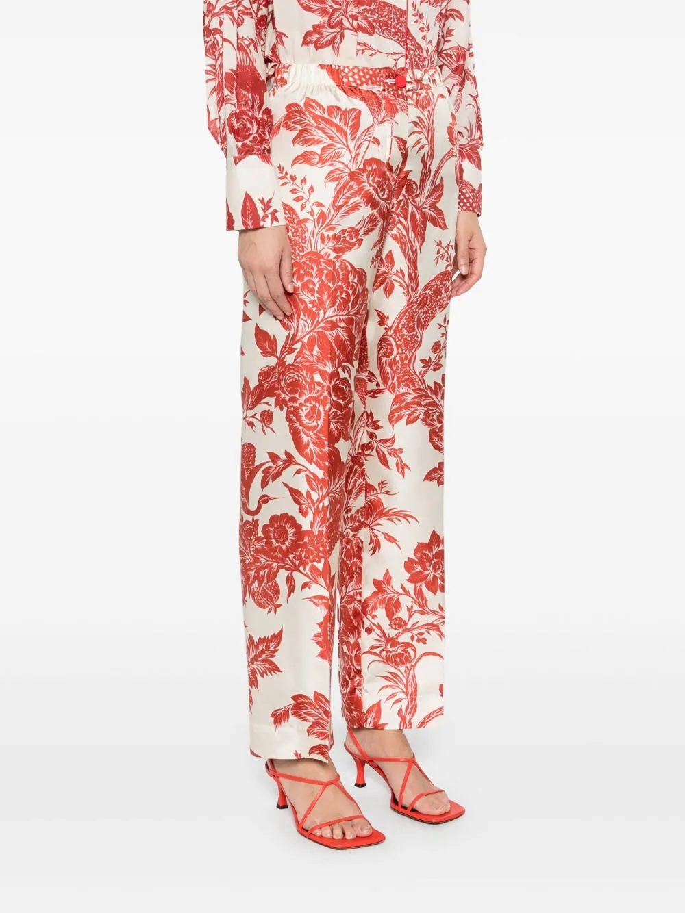 Printed silk trousers