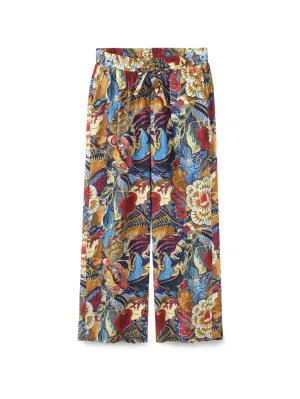 Printed tie pants