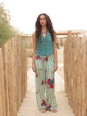 Printed tie pants