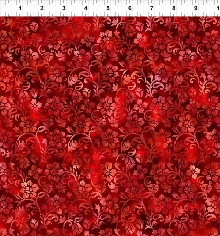 Prism II Floral Vines in Red
