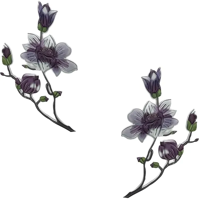 Purple Magnolia Pvc Flower Patches