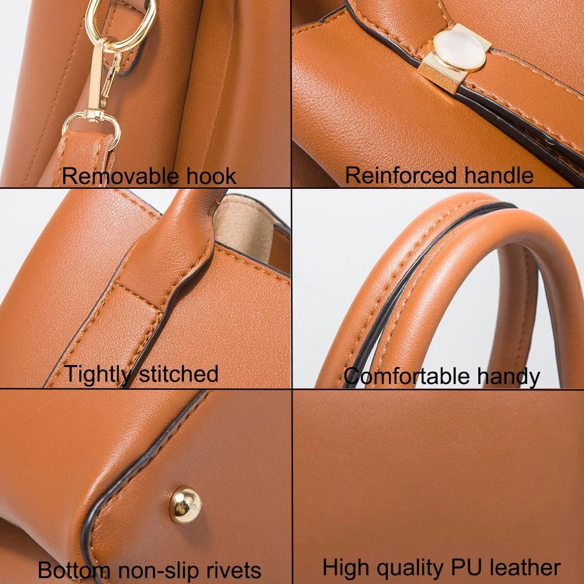 Purses for Women Fashion Handbags Tote Bag Shoulder Bags Top Handle Bags Satchel 3Pcs Set