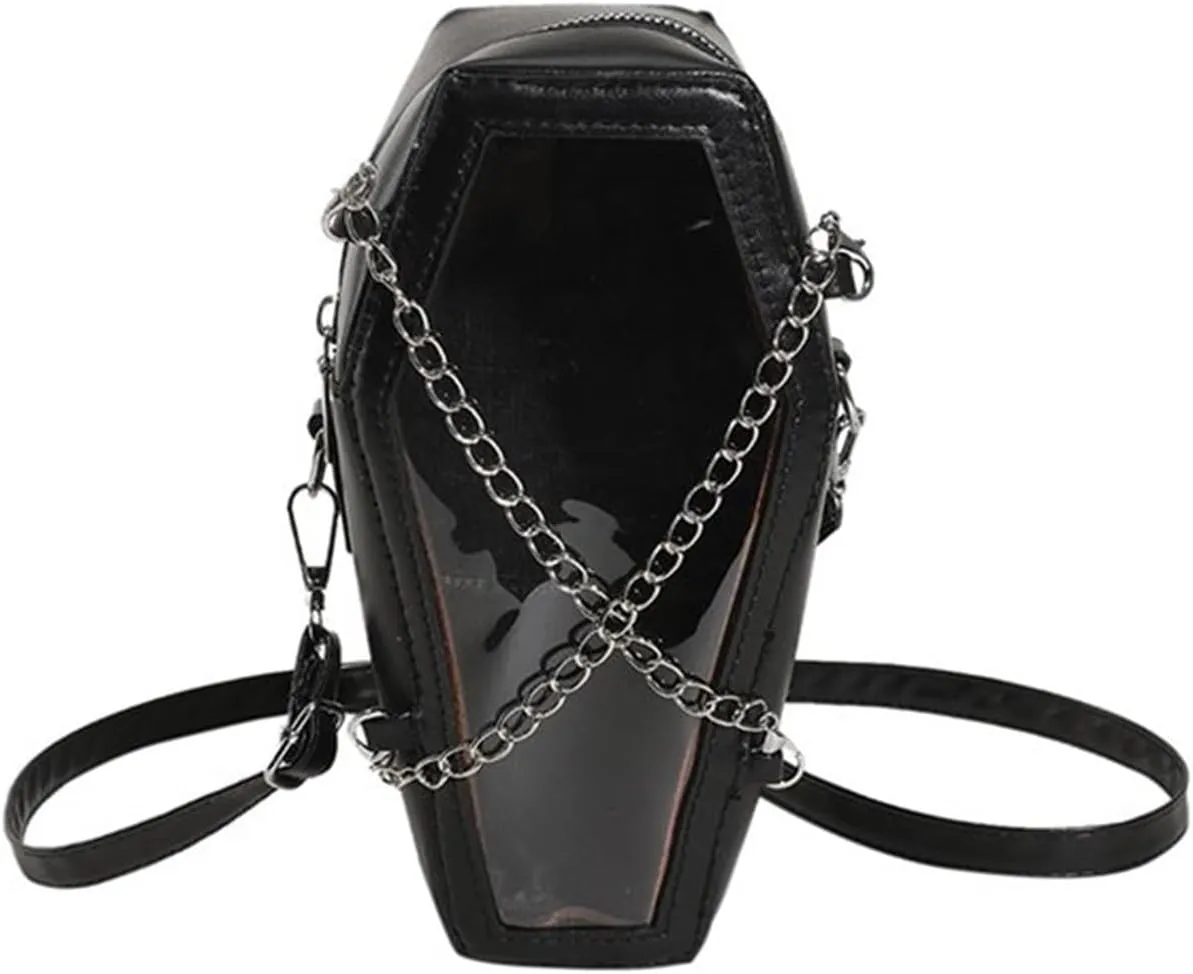 PVC Glossy Shoulder Bag For Women - Trendy Chain Strap Crossbody Purse