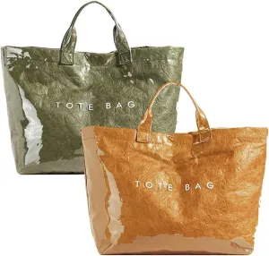 PVC Letter Print Tote Bag Large Women's Work Tote Bag 2pcs Clear Plastic Bag Top Handle Hobo Bag 2024 Trending Handbag