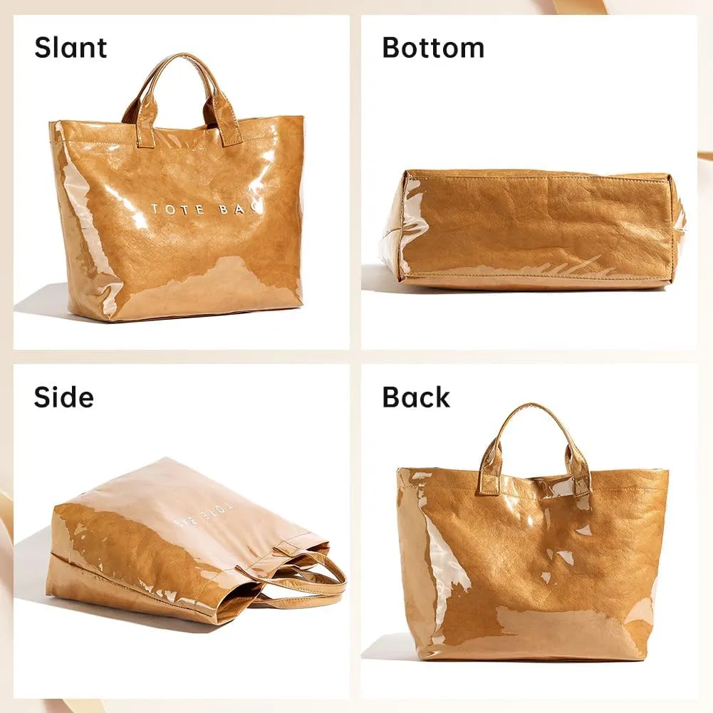PVC Letter Print Tote Bag Large Women's Work Tote Bag 2pcs Clear Plastic Bag Top Handle Hobo Bag 2024 Trending Handbag