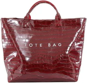 PVC Tote Bag Clear Plastic Tote Bag for Women Letters Print Work Handbag Crocodile Pattern Leather Handbag