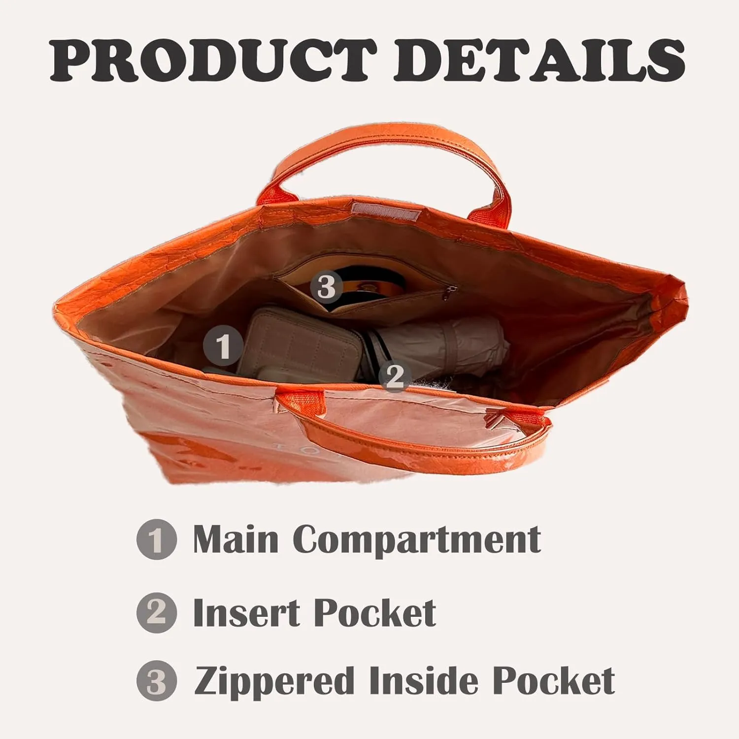 PVC Tote Bag for Women Kraft Paper Large Tote Bag Fashion Paper Bag Trendy Letter Print Tote Bag Top Handle
