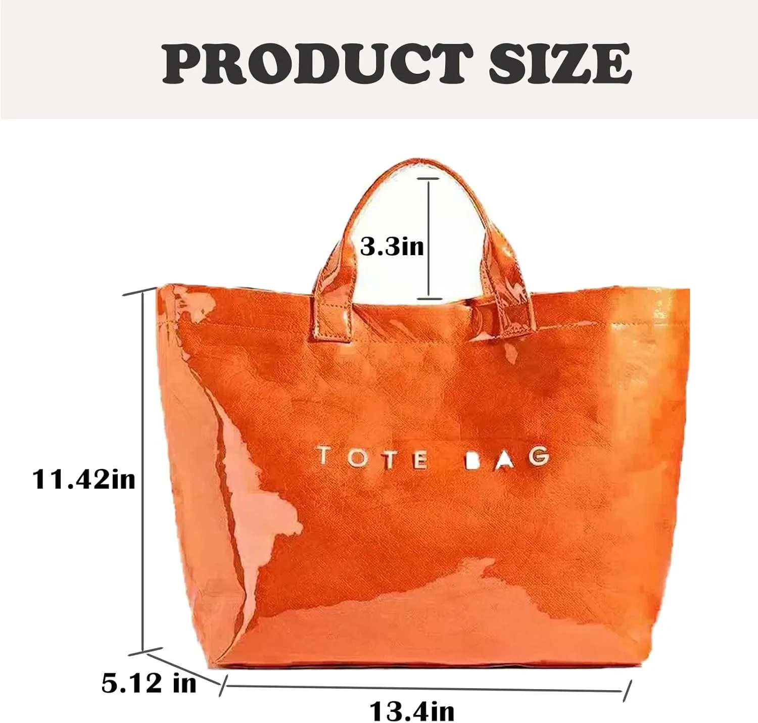 PVC Tote Bag for Women Kraft Paper Large Tote Bag Fashion Paper Bag Trendy Letter Print Tote Bag Top Handle