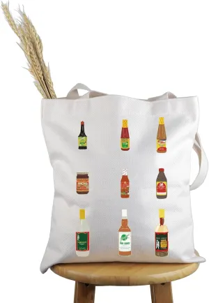 PWHAOO Philippines Gift Filipino Pantry Tote Bag Filipino Foodie Handbag Pinoy Condiment GIft Philippines Merch