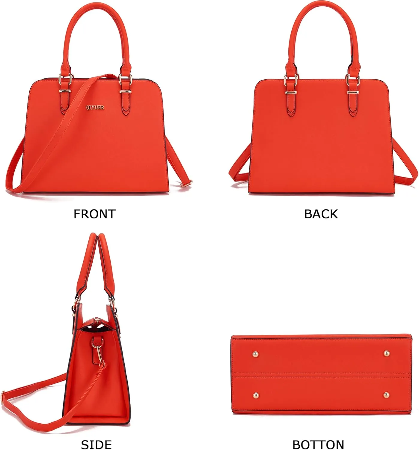 Qiyuer Satchel Purses For Women Top Handle Bag Purse And Wallet Set Work Tote Bags 2pcs
