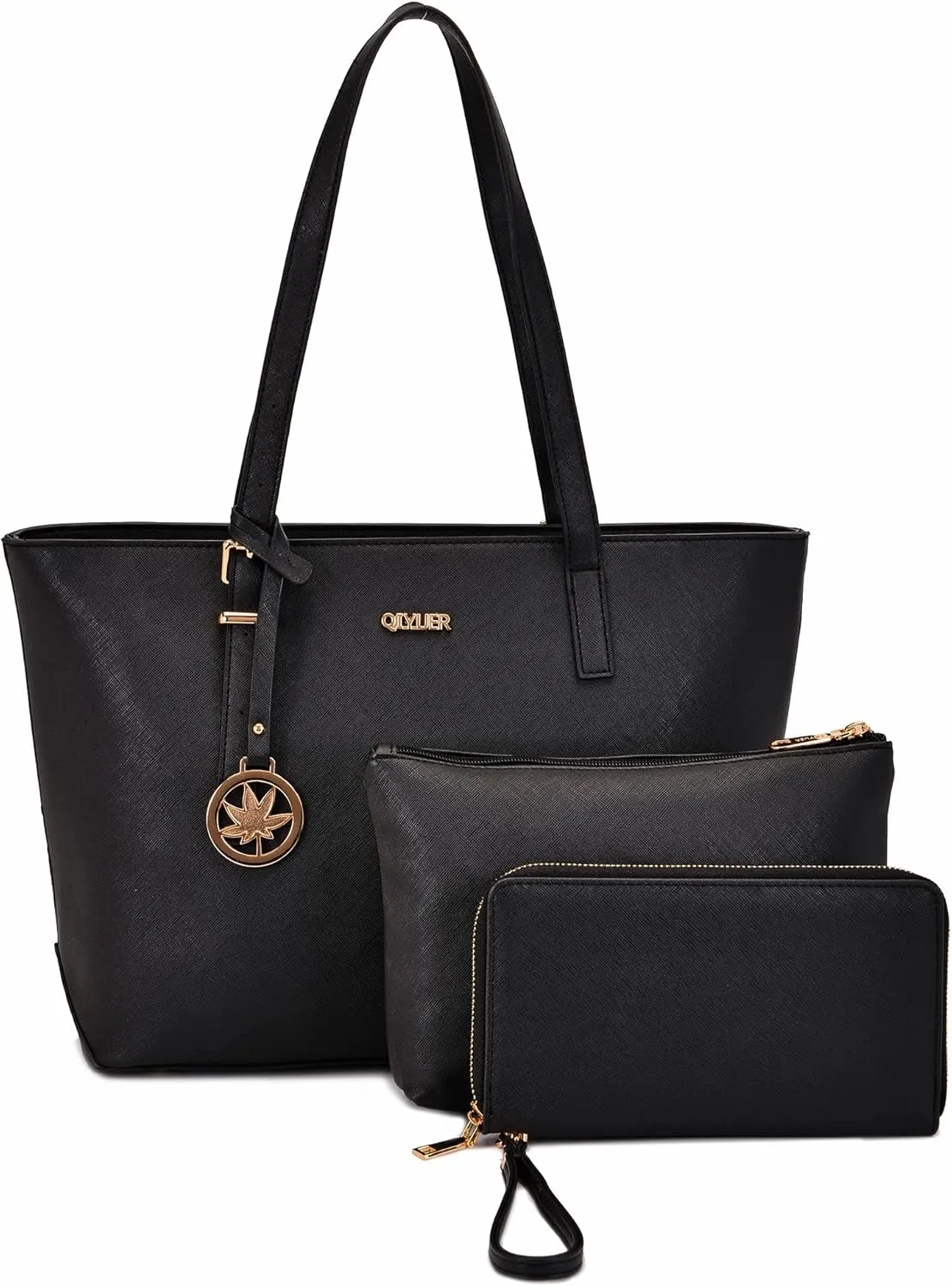 Qiyuer Women Purses Handbags Wallet Sets Shoulder Bags Top Handle Satchel Tote Purse Work Bag Set With Matching Wallet 3pcs