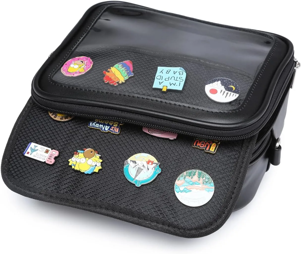 RAINBOW SMILE Ita Bag - Kawaii Crossbody Purse with Clear Shoulder Strap and Pin Display