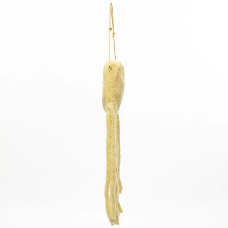 rare BOTTEGA VENETA Daniel Lee Runway beige shearling fringe crossbody clutch