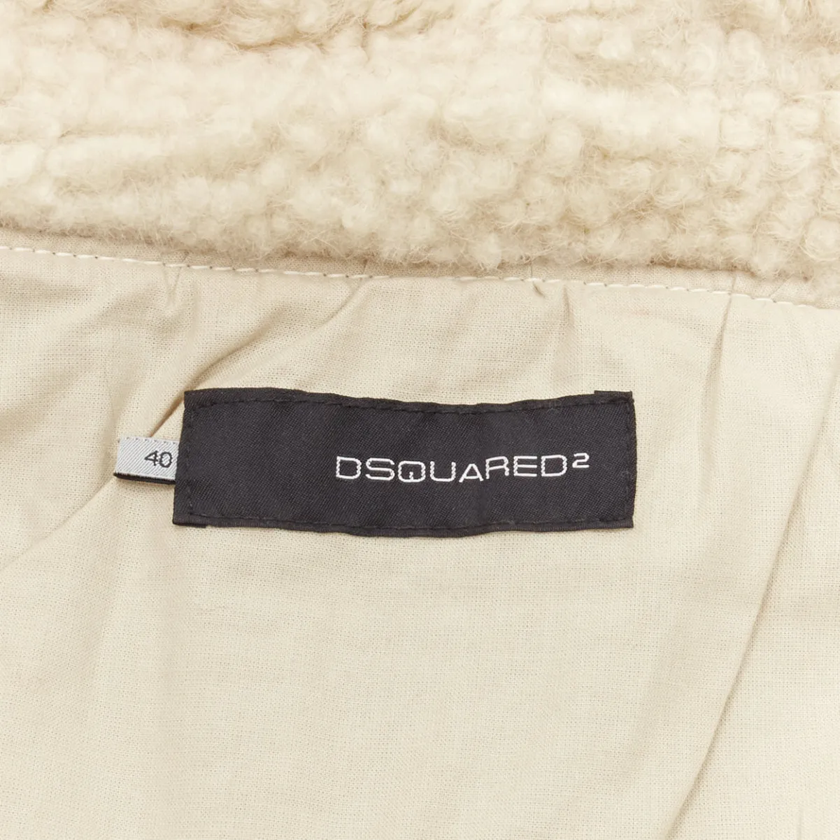 rare DSQUARED2 Vintage Runway brown suede shearling nylon aviator jacket IT40 S