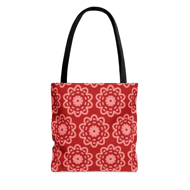 Red Floral Tote Bag Trio Elevates your Style