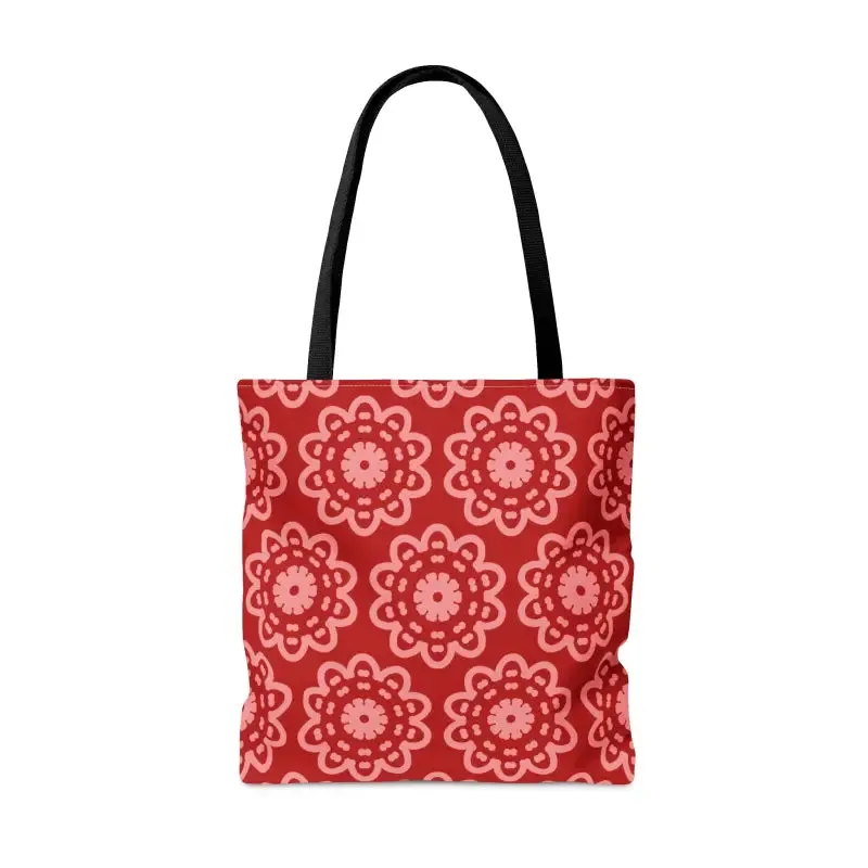 Red Floral Tote Bag Trio Elevates your Style