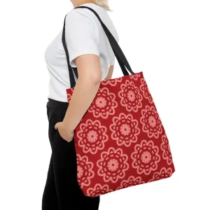 Red Floral Tote Bag Trio Elevates your Style