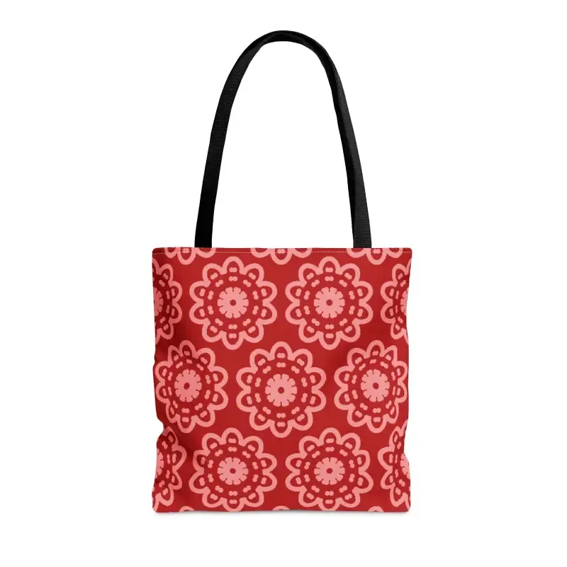 Red Floral Tote Bag Trio Elevates your Style