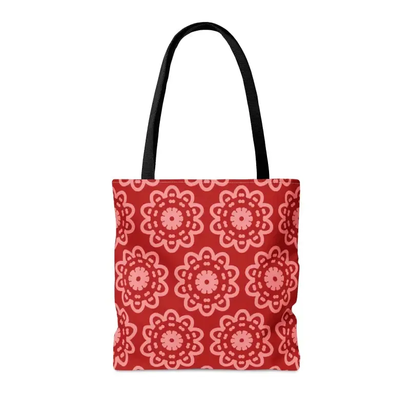 Red Floral Tote Bag Trio Elevates your Style