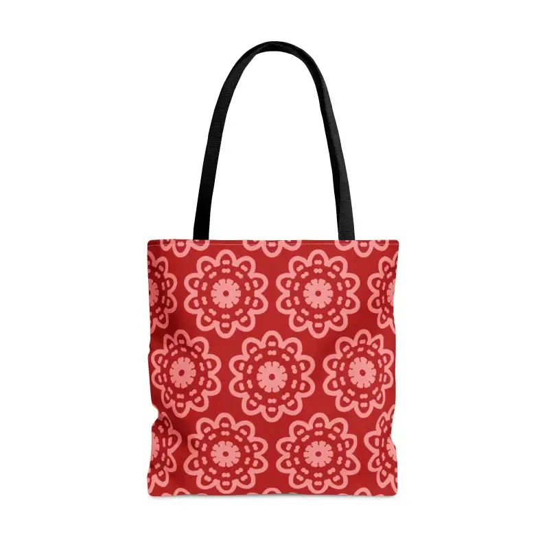 Red Floral Tote Bag Trio Elevates your Style