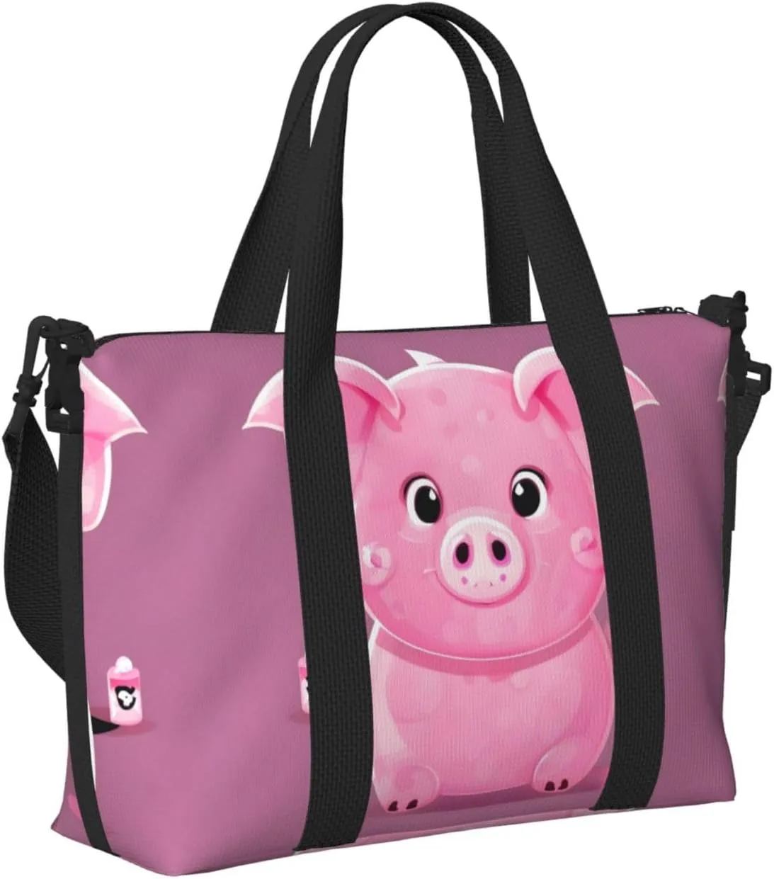 Red Pig Small Duffel Bag Foldable Travel Bag Weekender Bag Overnight Gym Hospital Bags For Women&Men