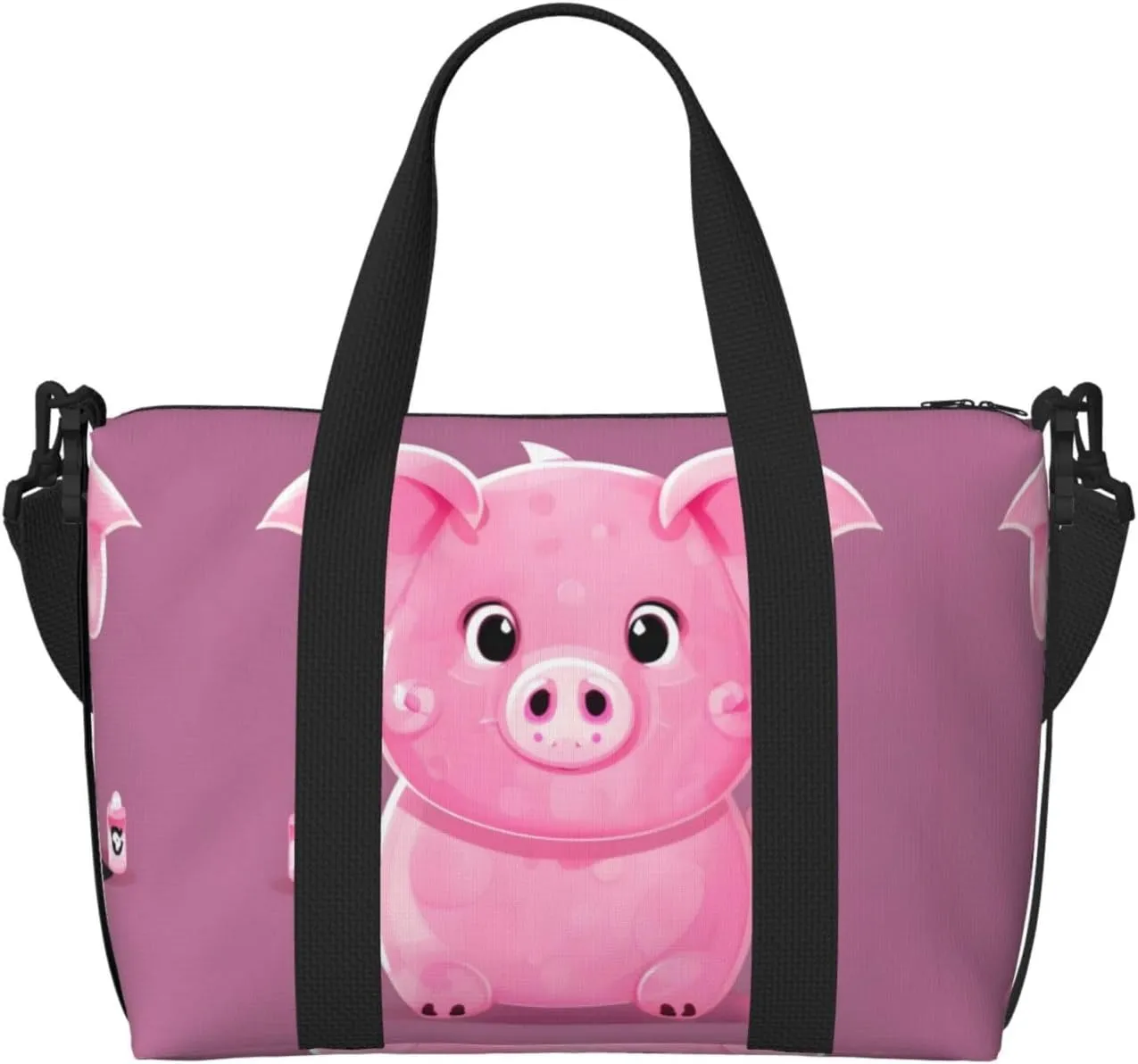 Red Pig Small Duffel Bag Foldable Travel Bag Weekender Bag Overnight Gym Hospital Bags For Women&Men