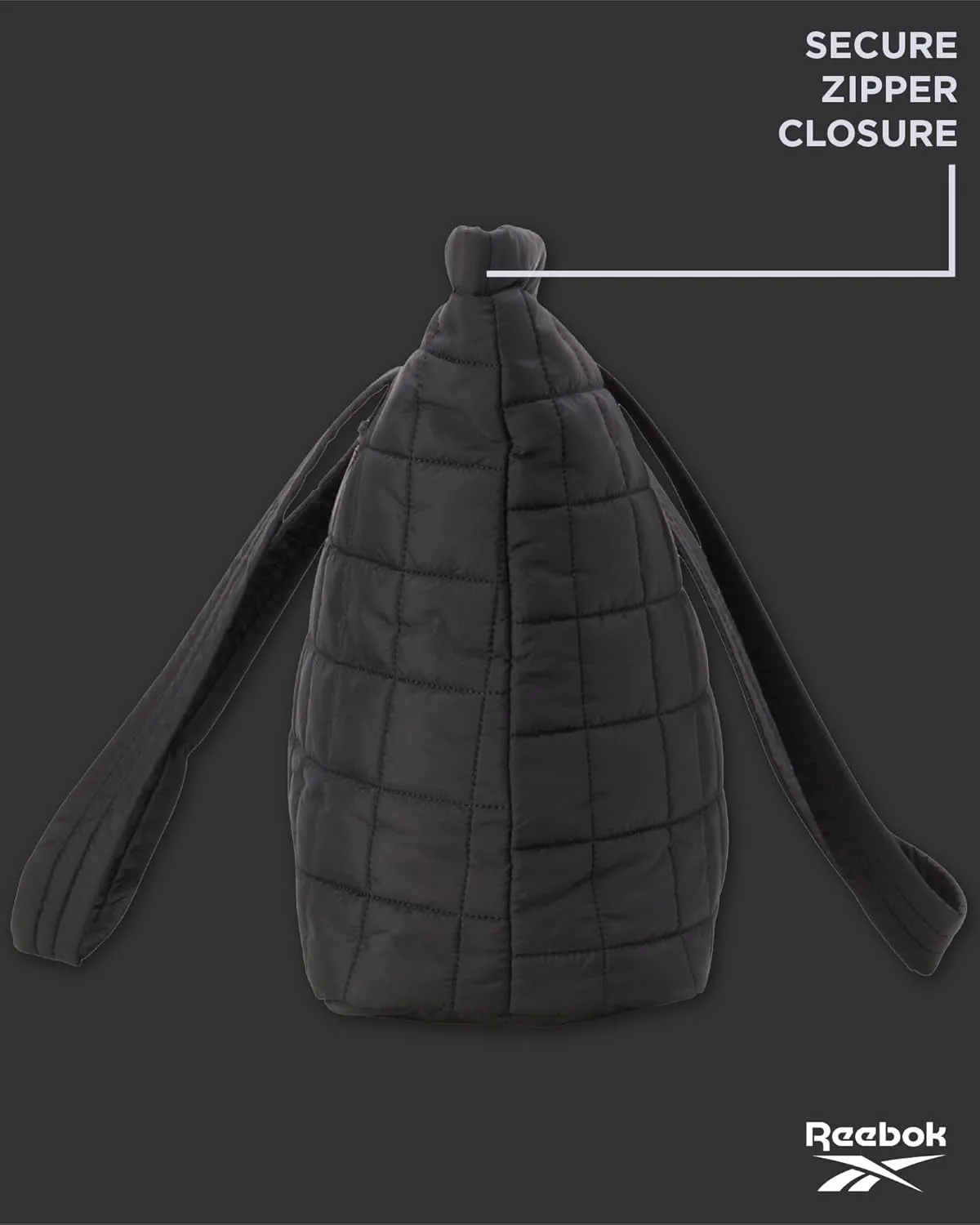 Reebok Women's Puffer Tote Bag - Lightweight Quilted Carry-All Tote Bag for Women - Casual Womens Puffy Shoulder Bags