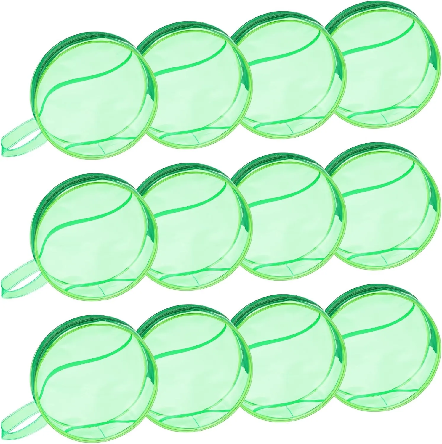 Reginary 12 Pcs Tennis Cosmetic Bag Gifts Accessories for Makeup Bags Tennis Clear PVC Cheer Case Toiletry Zipper Pouch Waterproof Travel Toiletry Handbag Purses Organizer for Tennis Team Gift