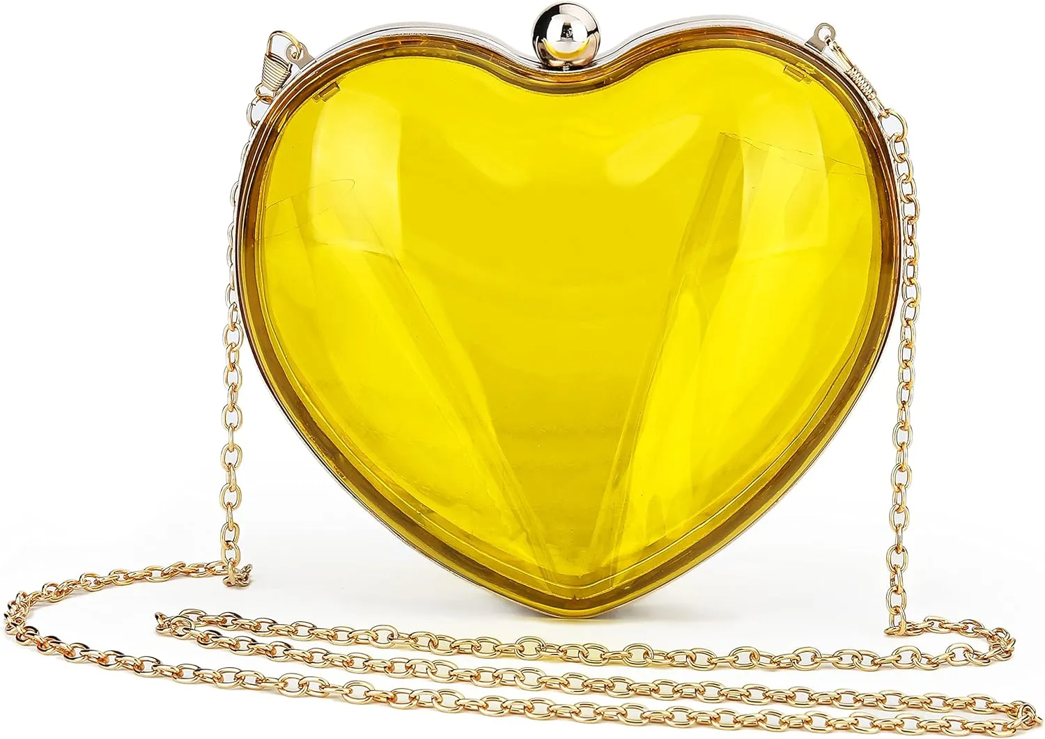Rejolly Clear Acrylic Clutch Evening Purse Heart Shaped Bags for Women Transparent Novelty Small Mini Handbag Crossbody Bag