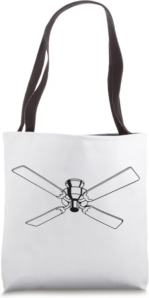 Retro Ceiling Fan Print Tote Bag