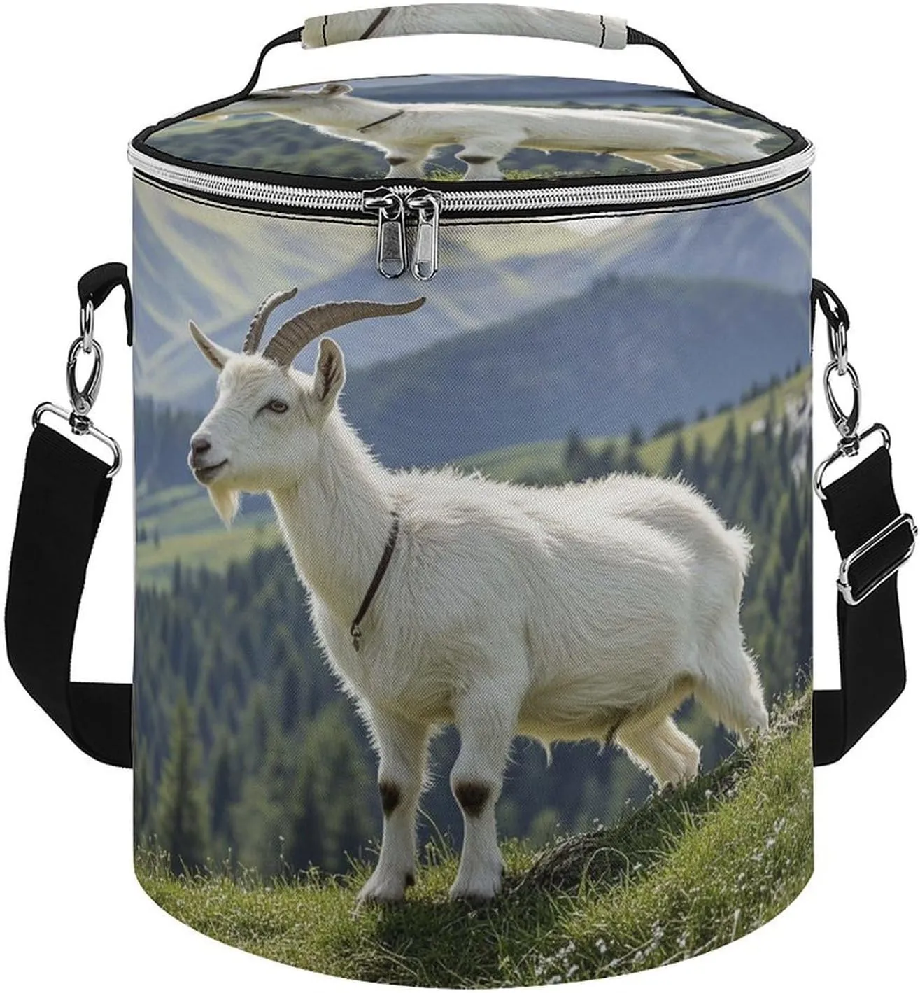 Reusable Cooler Bags, Cat on The Mountain Top Printed Camping Cooler Bags,Multi-Purpose Cooler Bags,Cooler Bags for Adults