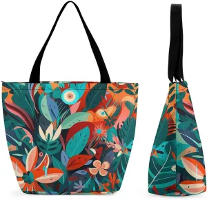 Reusable Shopping Bags for Women Large Grocery Bags Travel Tote Bags Interesting Pictures Shoulder Bag for Work