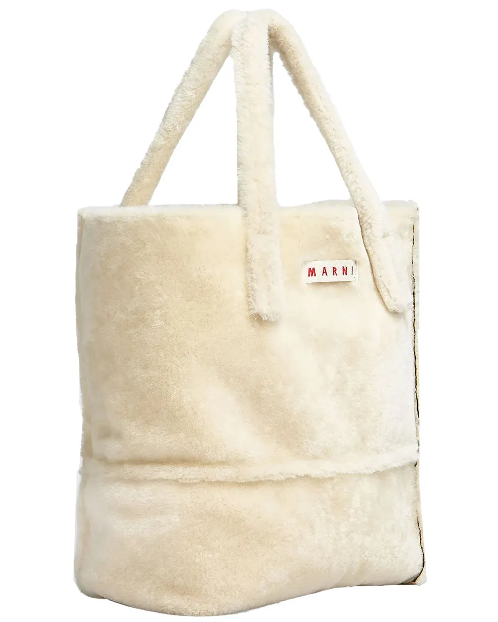 Reversible Lamb Shearling Tote in Black