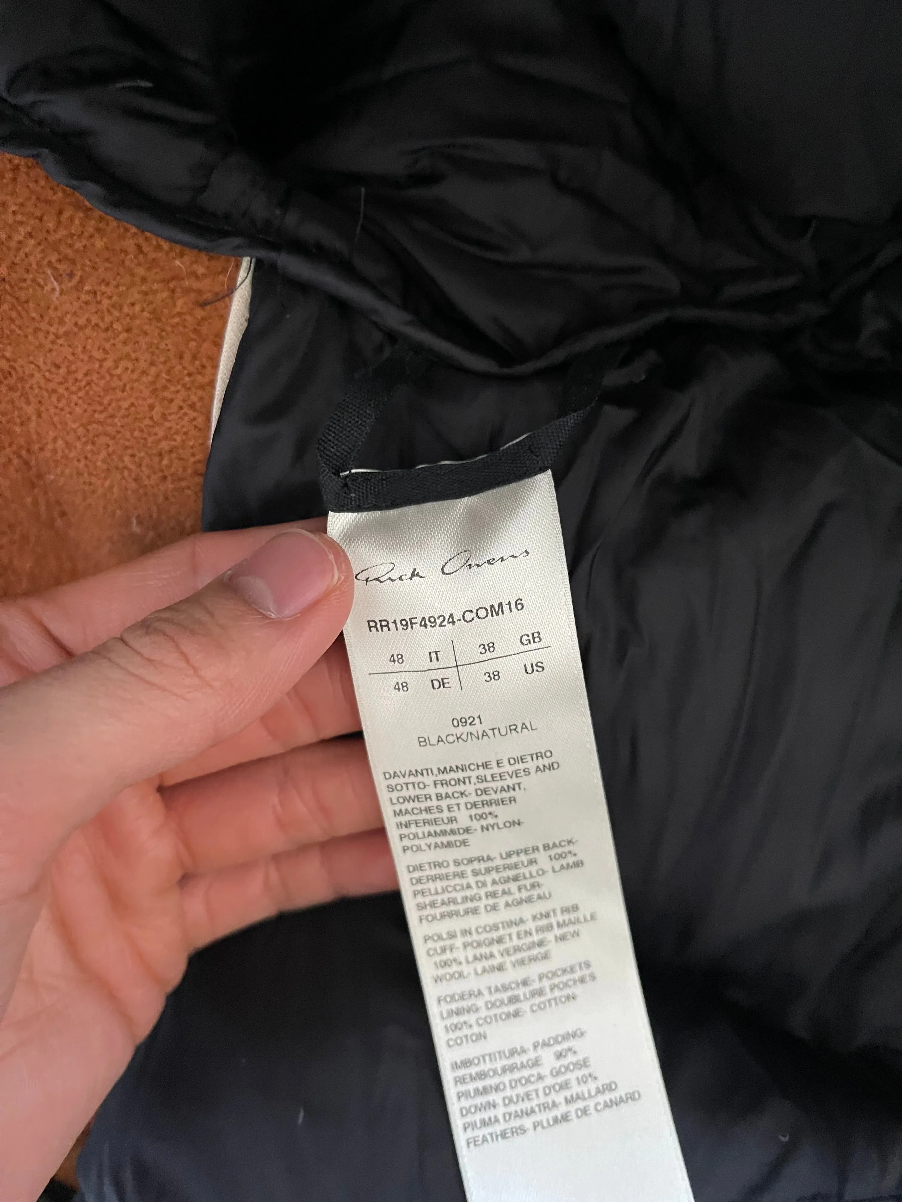 Rick Owens AW19 Larry zionic shearling jacket