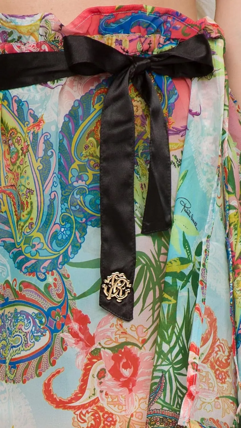 ROBERTO CAVALLI Floral Printed Chiffon Cover Up Skirt- for Womens
